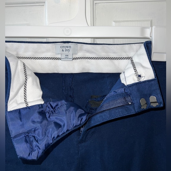 Crown & Ivy Cary Bi Stretch Fly Front Pants in Navy - Picture 7 of 7